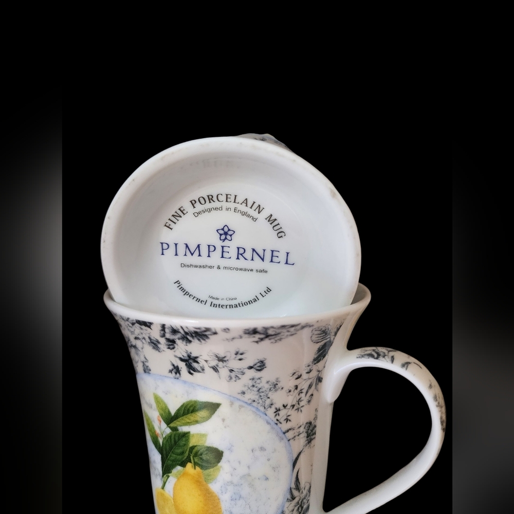 Pimpernel Porcelain Mug with Lemon and Floral Design